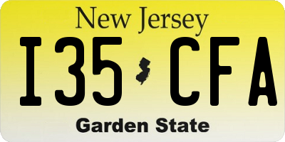 NJ license plate I35CFA