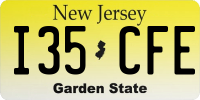NJ license plate I35CFE
