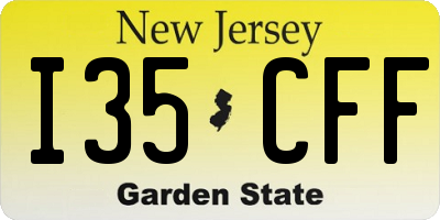 NJ license plate I35CFF