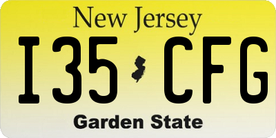 NJ license plate I35CFG