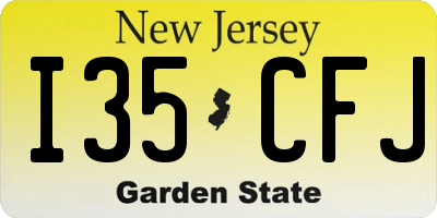 NJ license plate I35CFJ