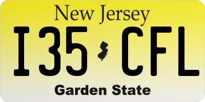NJ license plate I35CFL