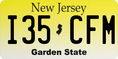 NJ license plate I35CFM