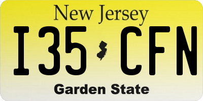 NJ license plate I35CFN