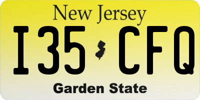 NJ license plate I35CFQ