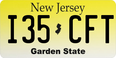 NJ license plate I35CFT