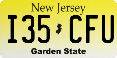 NJ license plate I35CFU