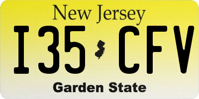NJ license plate I35CFV