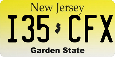 NJ license plate I35CFX