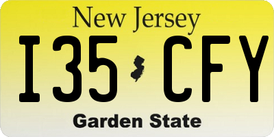NJ license plate I35CFY