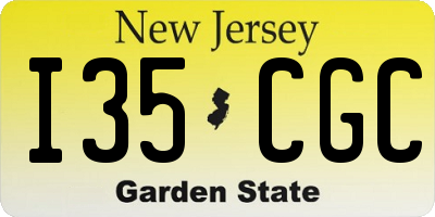 NJ license plate I35CGC