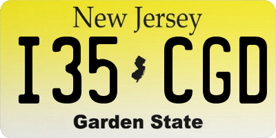 NJ license plate I35CGD