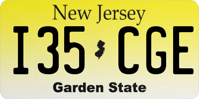 NJ license plate I35CGE