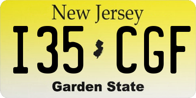 NJ license plate I35CGF