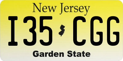 NJ license plate I35CGG
