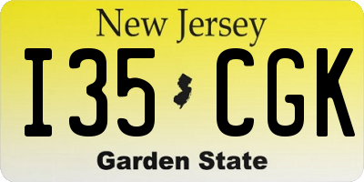 NJ license plate I35CGK