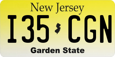 NJ license plate I35CGN