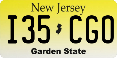 NJ license plate I35CGO
