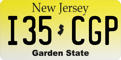 NJ license plate I35CGP