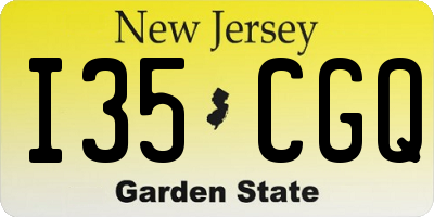 NJ license plate I35CGQ