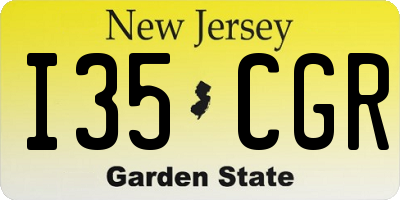 NJ license plate I35CGR