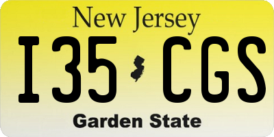 NJ license plate I35CGS