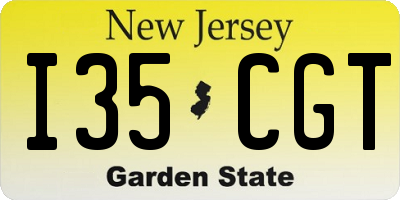 NJ license plate I35CGT