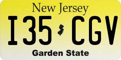 NJ license plate I35CGV