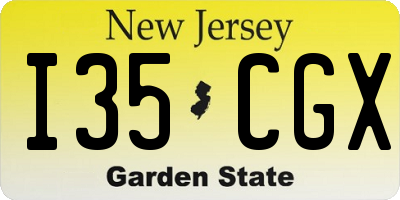 NJ license plate I35CGX