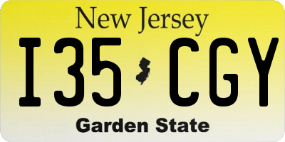NJ license plate I35CGY