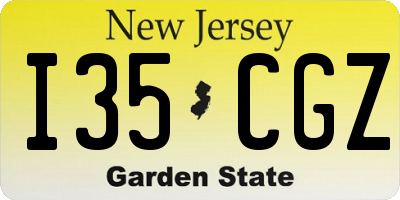NJ license plate I35CGZ