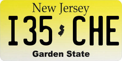 NJ license plate I35CHE