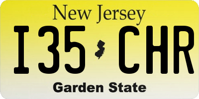 NJ license plate I35CHR