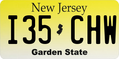 NJ license plate I35CHW