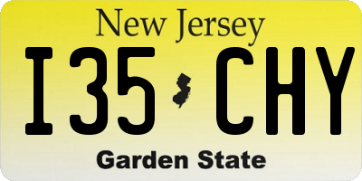 NJ license plate I35CHY