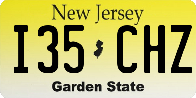 NJ license plate I35CHZ