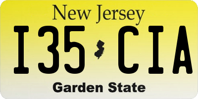 NJ license plate I35CIA