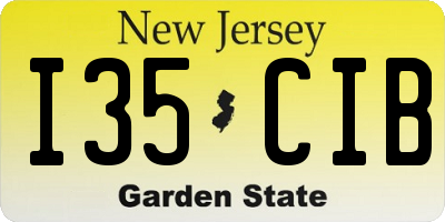 NJ license plate I35CIB