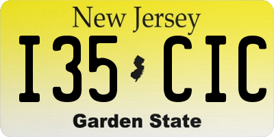 NJ license plate I35CIC