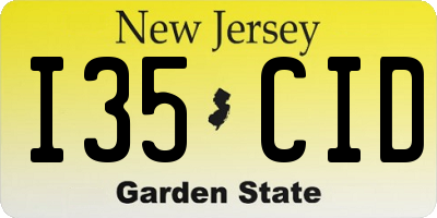 NJ license plate I35CID