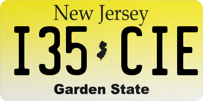 NJ license plate I35CIE