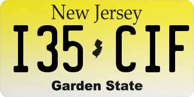 NJ license plate I35CIF