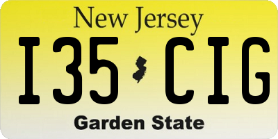 NJ license plate I35CIG
