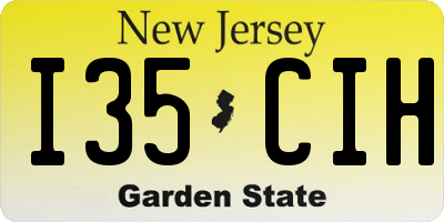 NJ license plate I35CIH