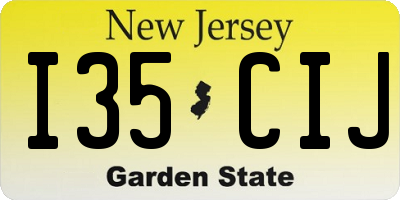 NJ license plate I35CIJ