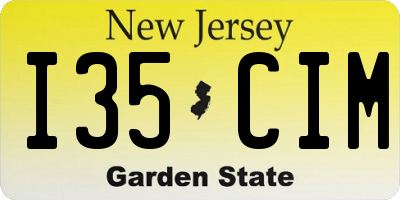 NJ license plate I35CIM