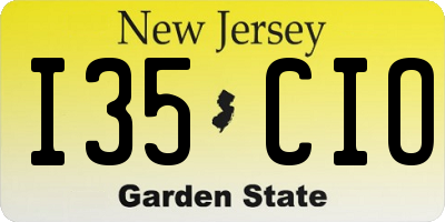NJ license plate I35CIO