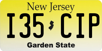 NJ license plate I35CIP