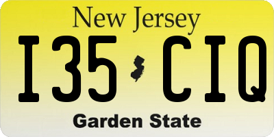 NJ license plate I35CIQ