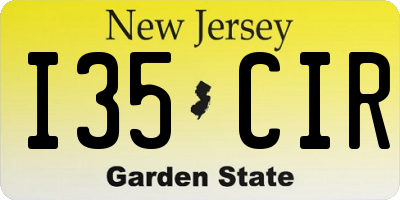 NJ license plate I35CIR